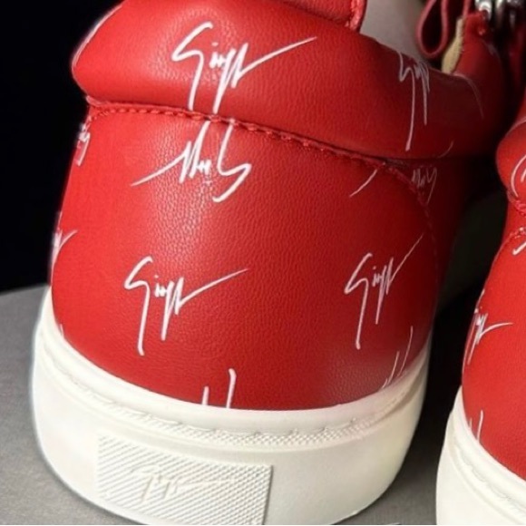 giuseppe zanotti BNIB red logo lowtops - Picture 5 of 12
